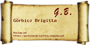 Görbicz Brigitta névjegykártya